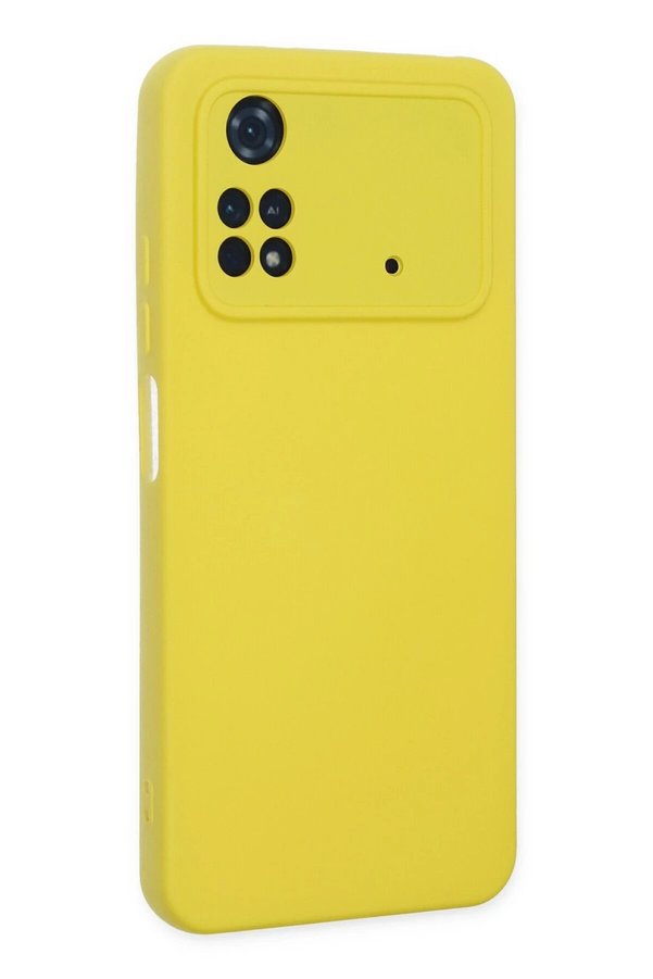 Xi̇aomi̇ Poco M4 Pro 4G Kılıf Nano İçi̇ Kadi̇fe Si̇li̇kon - Sarı - Dropx8098-5537