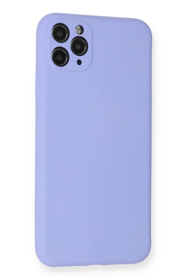 İphone 11 Pro Max Kılıf Nano İçi̇ Kadi̇fe Si̇li̇kon - Li̇la - Dropx1969-3327