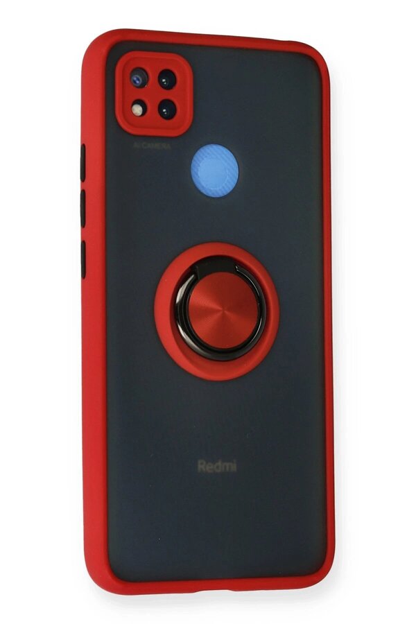 Xi̇aomi̇ Redmi̇ 9C Kılıf Montreal Yüzüklü Si̇li̇kon Kapak - Kırmızı - Dropx1718-3320