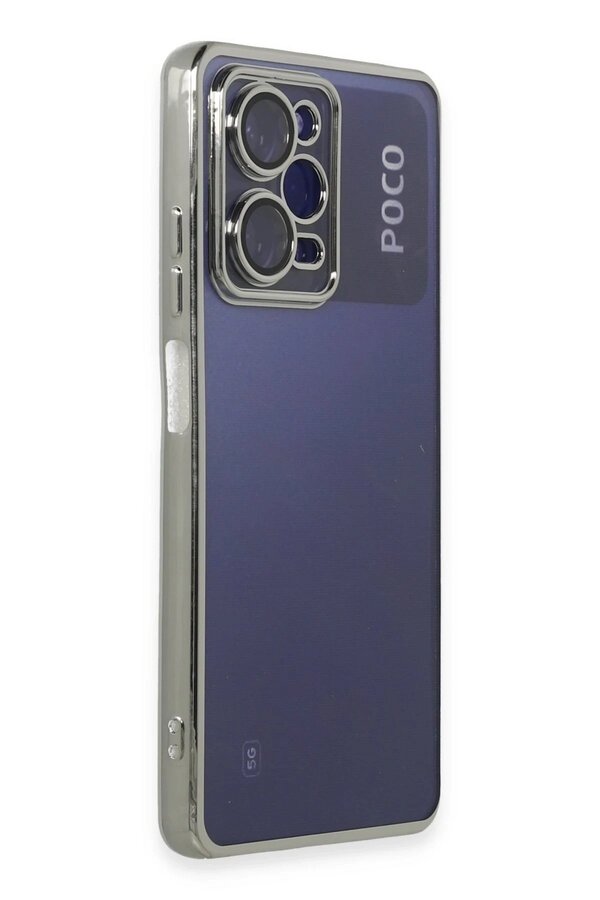 Xi̇aomi̇ Poco X5 Pro 5G Kılıf Lensli̇ Si̇li̇kon - Gümüş - Dropx3368-4120