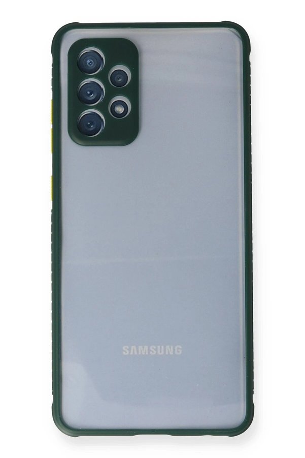 Samsung Galaxy A72 Kılıf Mi̇ami̇ Şeffaf Si̇li̇kon - Koyu Yeşi̇l - Dropx9705-8721