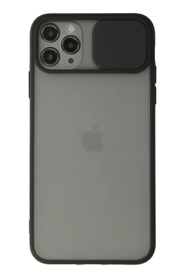 CepteToptan iPhone 11 Pro Max Kılıf Palm Buzlu Kamera Sürgülü Silikon - Siyah - DROPX4267-4187