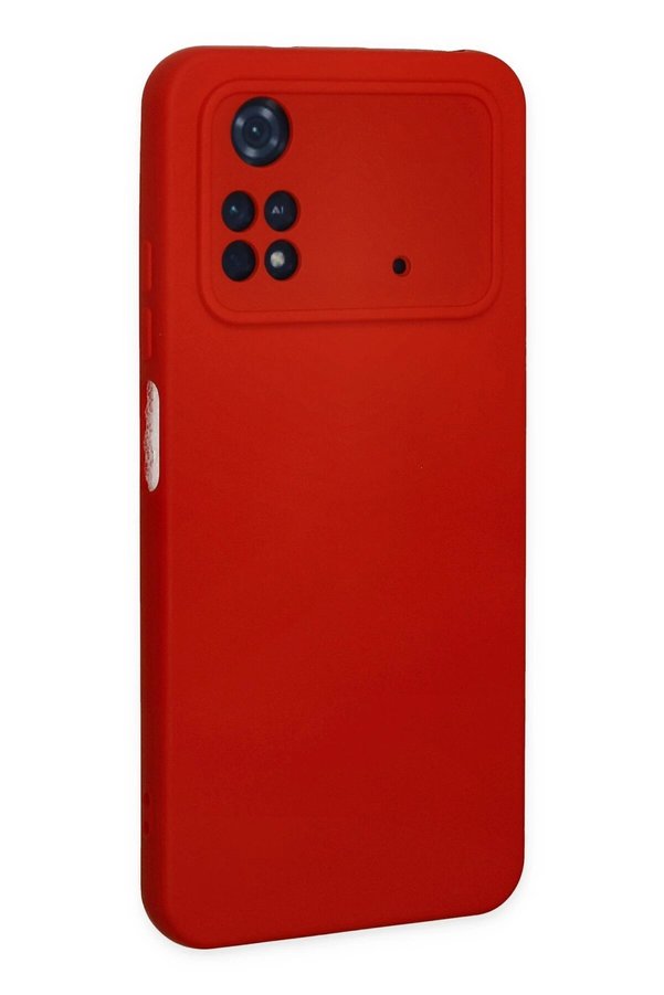 Xi̇aomi̇ Poco M4 Pro 4G Kılıf Nano İçi̇ Kadi̇fe Si̇li̇kon - Kırmızı - Dropx7988-9496