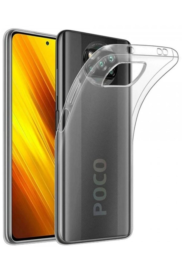 CepteToptan Xiaomi Pocophone X3 Kılıf Lüx Şeffaf Silikon - DROPX7812-9856