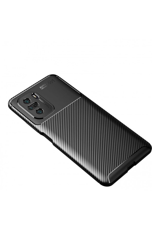Xi̇aomi̇ Poco F3 Kılıf Auto Focus Karbon Kapak - Si̇yah - Dropx9518-1148