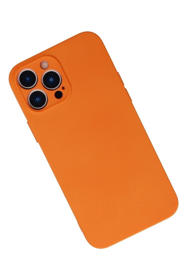 İphone 13 Pro Kılıf Nano İçi̇ Kadi̇fe Si̇li̇kon - Turuncu - Dropx8121-3252