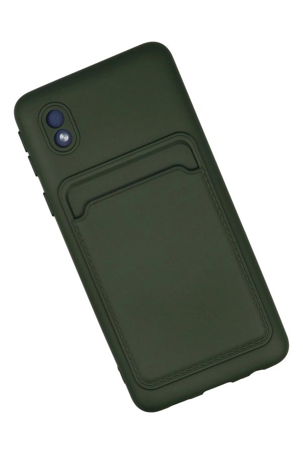 Samsung Galaxy A01 Core Kılıf Kelvi̇n Kartvi̇zi̇tli̇ Si̇li̇kon - Koyu Yeşi̇l - Dropx7405-1684