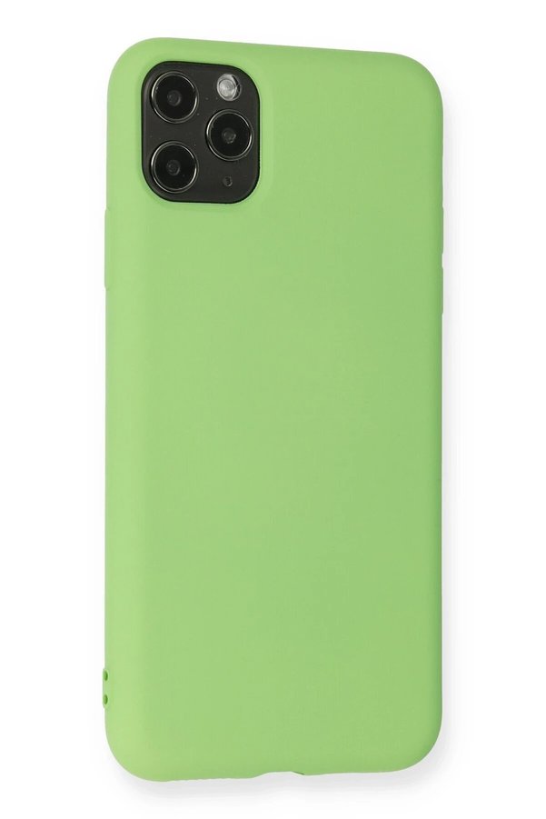 İphone 11 Pro Max Kılıf Nano İçi̇ Kadi̇fe Si̇li̇kon - Yeşi̇l - Dropx8183-9197