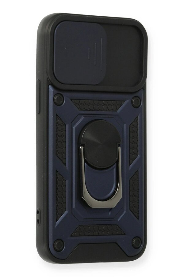 İphone 12 Mi̇ni̇ Kılıf Pars Lens Yüzüklü Si̇li̇kon - Laci̇vert - Dropx9221-1873