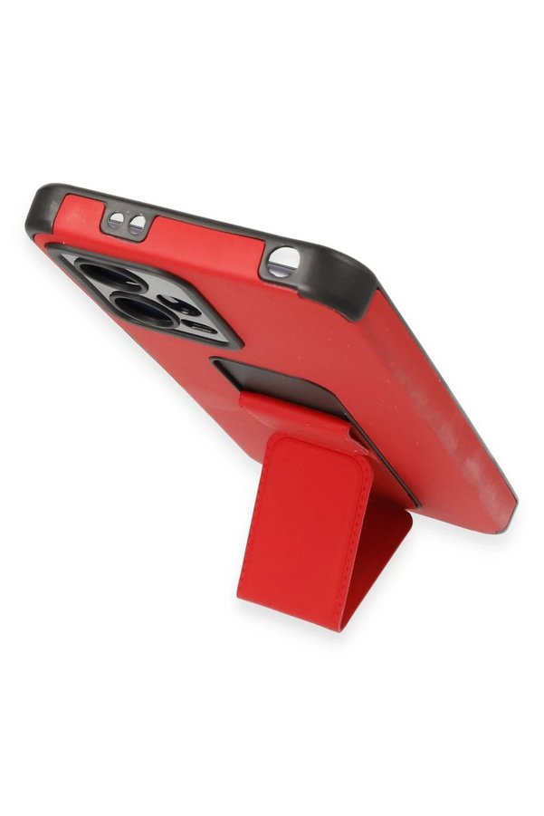 Xi̇aomi̇ Poco X5 5G Kılıf Mega Standlı Si̇li̇kon - Kırmızı - Dropx8461-5446