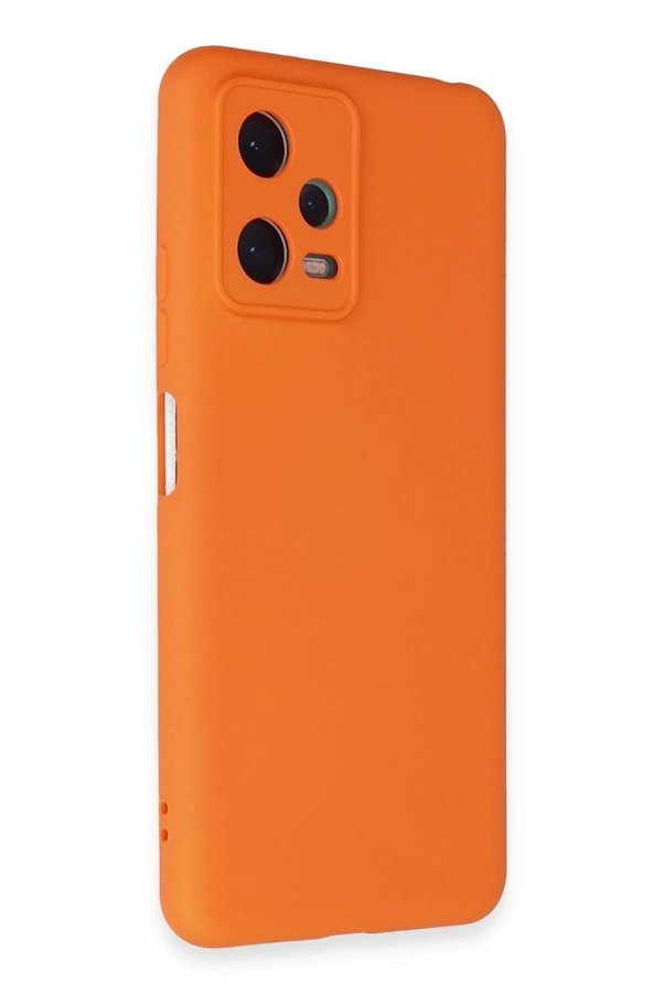 CepteToptan Xiaomi Redmi Note 12 5G Kılıf Nano içi Kadife Silikon - Turuncu - DROPX5101-1226