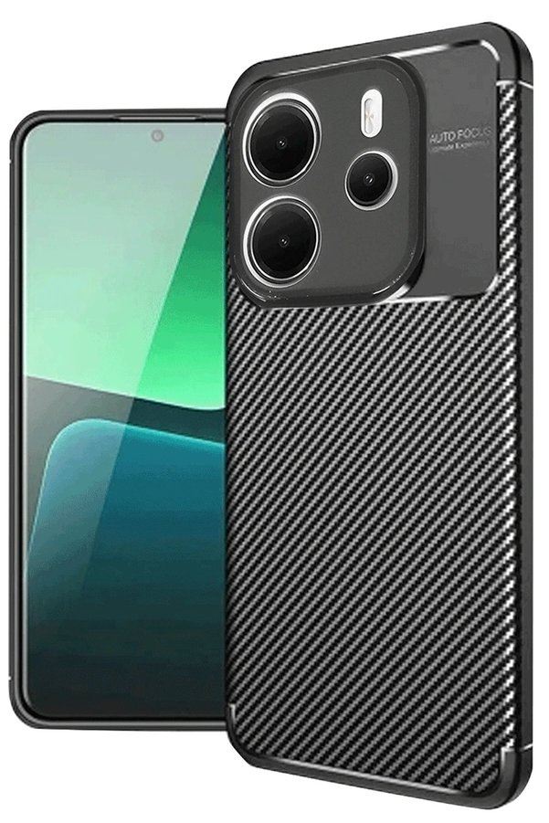 CepteToptan Xiaomi Redmi Note 14 4G Kılıf Auto Focus Karbon Kapak - Siyah - DROPX9155-3713
