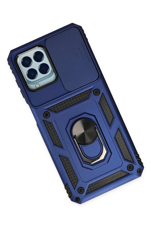 Samsung Galaxy M33 Kılıf Pars Lens Yüzüklü Si̇li̇kon - Laci̇vert - Dropx2310-3385