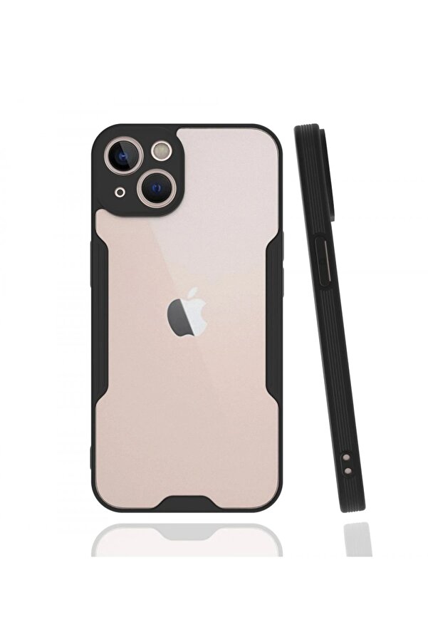 CepteToptan iPhone 13 Kılıf Platin Silikon - Siyah - DROPX9207-7399