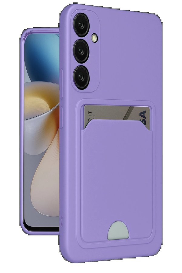CepteToptan Samsung Galaxy A36 Kılıf Kelvin Kartvizitli Silikon - Lila - DROPX3095-4225