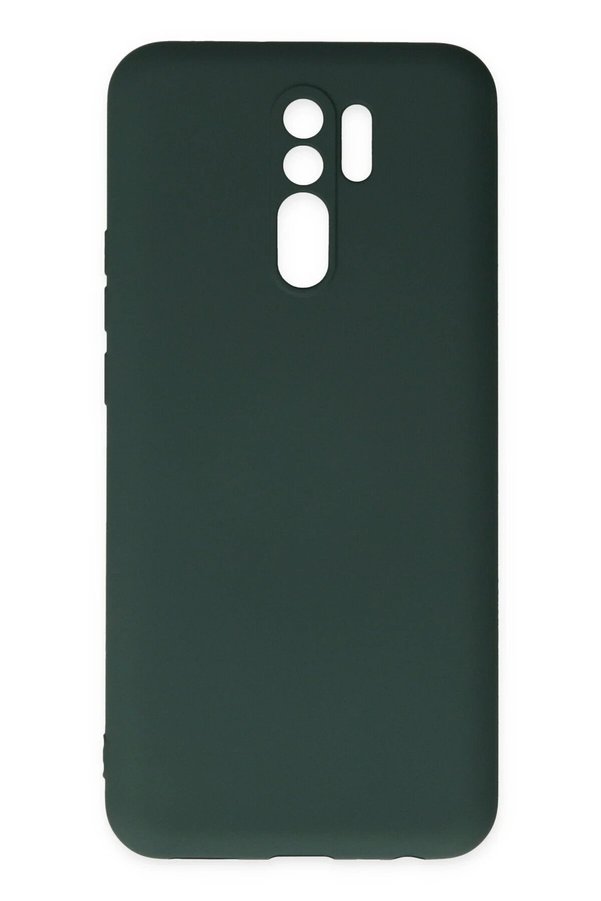 CepteToptan Xiaomi Redmi 9 Kılıf Nano içi Kadife Silikon - Koyu Yeşil - DROPX6522-7618