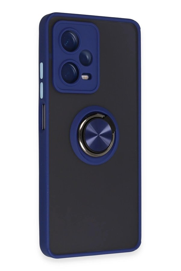 Xi̇aomi̇ Redmi̇ Note 12 5G Kılıf Montreal Yüzüklü Si̇li̇kon Kapak - Laci̇vert - Dropx9834-1922