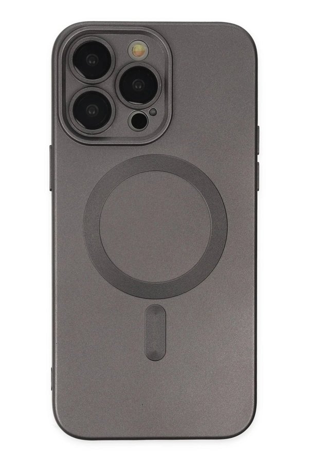 CepteToptan iPhone 13 Pro Max Kılıf Moshi Lens Magneticsafe Silikon - Füme - DROPX6090-3300