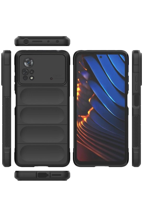 Xi̇aomi̇ Poco X4 Pro 5G Kılıf Opti̇mum Si̇li̇kon - Si̇yah - Dropx5189-1879