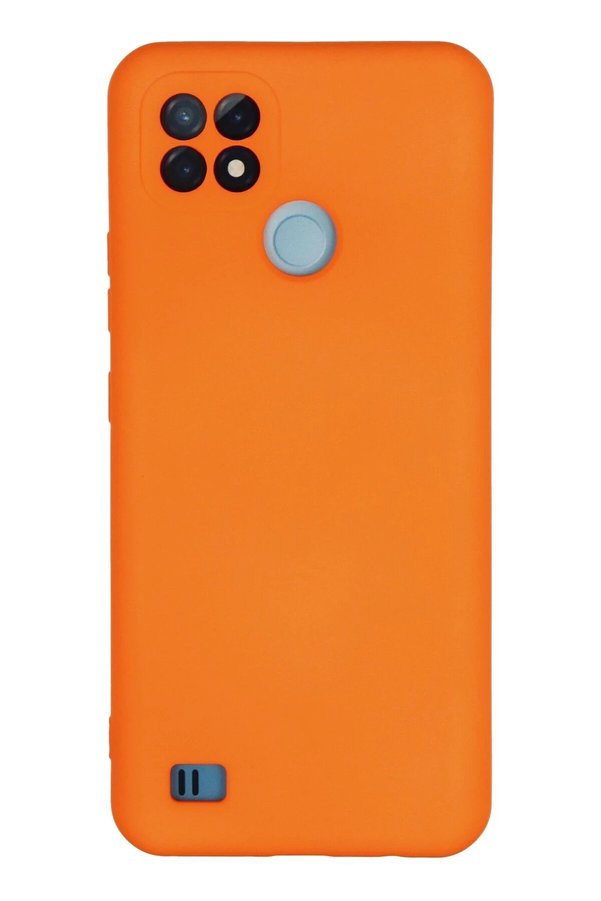 CepteToptan Realme C21 Kılıf Nano içi Kadife Silikon - Turuncu - DROPX4439-7063