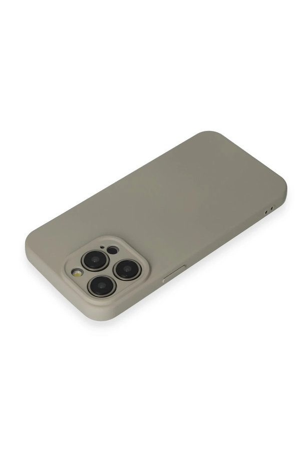 İphone 15 Pro Max Kılıf Nano İçi̇ Kadi̇fe Si̇li̇kon - Beyaz Ti̇tanyum - Dropx7390-1379
