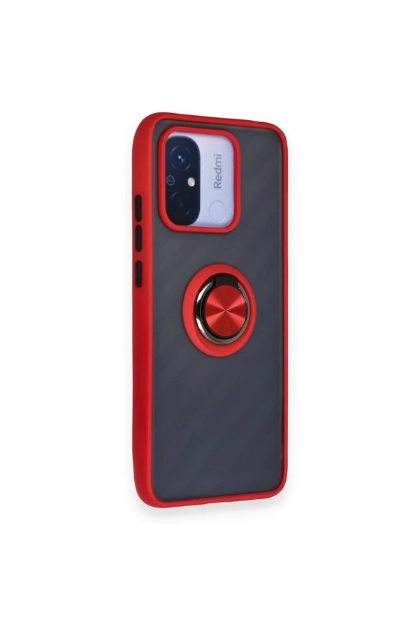 Xi̇aomi̇ Redmi̇ 12C Kılıf Montreal Yüzüklü Si̇li̇kon Kapak - Kırmızı - Dropx6493-9991