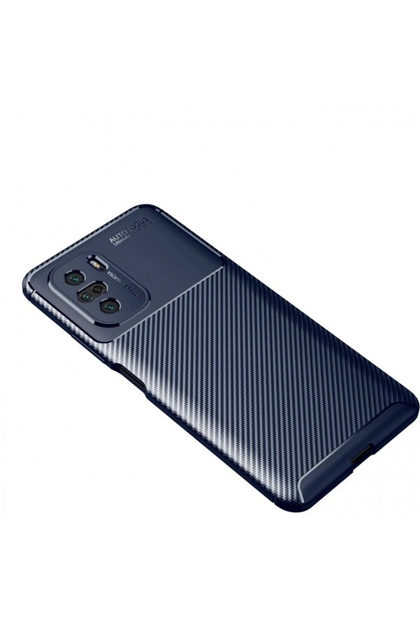Xi̇aomi̇ Poco F3 Kılıf Auto Focus Karbon Kapak - Laci̇vert - Dropx9922-1284