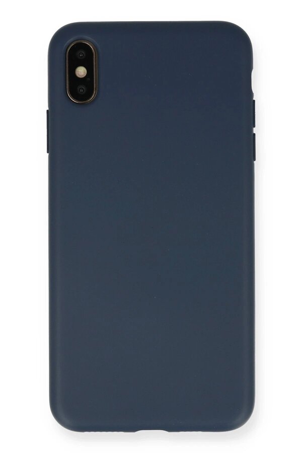 CepteToptan iPhone XS Max Kılıf Nano içi Kadife Silikon - Lacivert - DROPX3161-5141