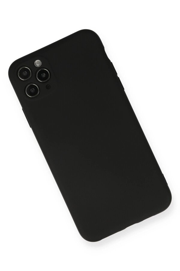 İphone 11 Pro Max Kılıf Nano İçi̇ Kadi̇fe Si̇li̇kon - Si̇yah - Dropx4332-8420