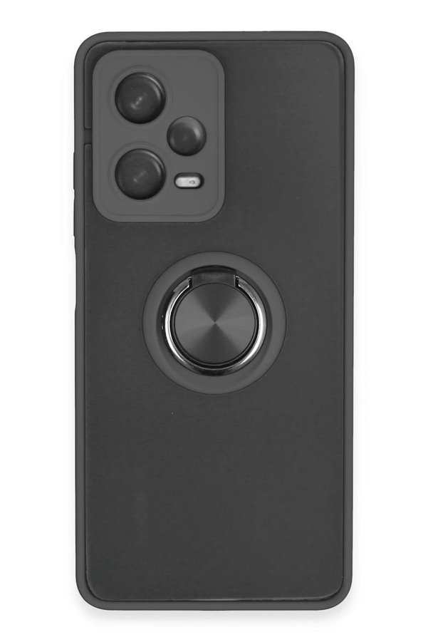 CepteToptan Xiaomi Redmi Note 12 5G Kılıf Montreal Yüzüklü Silikon Kapak - Siyah - DROPX7934-4961