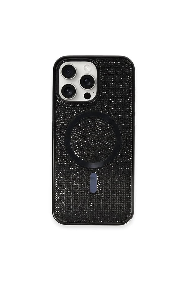 CepteToptan iPhone 16 Pro Kılıf Diamond Magsafe Kapak - Siyah - BRH025436-1608