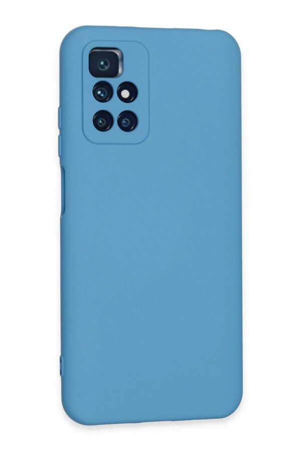 Xi̇aomi̇ Redmi̇ 10 2022 Kılıf Nano İçi̇ Kadi̇fe Si̇li̇kon - Mavi̇ - Dropx7128-7364