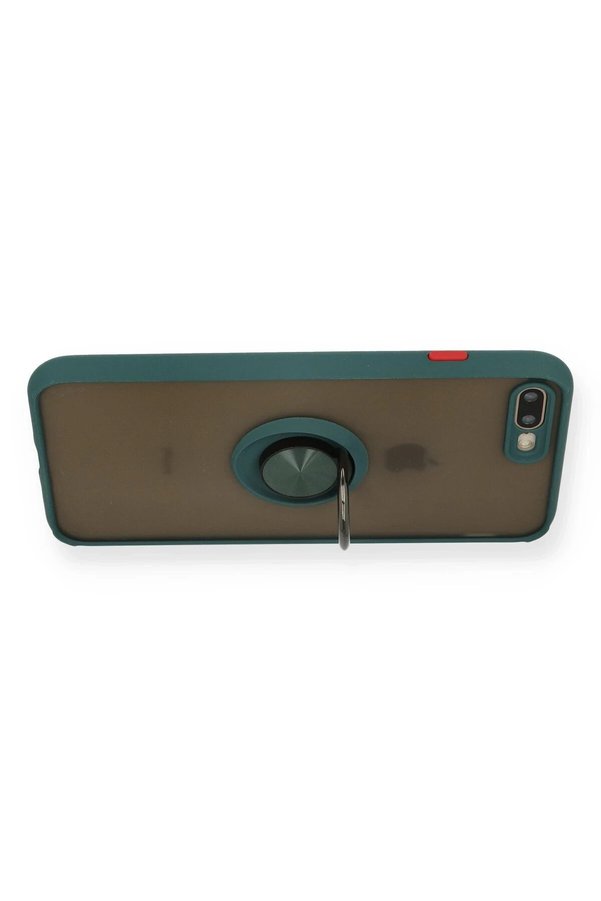 İphone 7 Plus Kılıf Montreal Yüzüklü Si̇li̇kon Kapak - Yeşi̇l - Dropx4089-8923