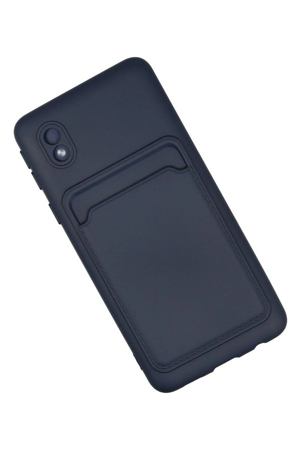 Samsung Galaxy A01 Core Kılıf Kelvi̇n Kartvi̇zi̇tli̇ Si̇li̇kon - Laci̇vert - Dropx8962-7993