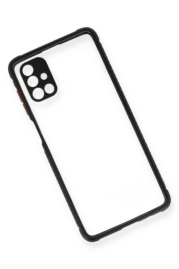 Samsung Galaxy M51 Kılıf Mi̇ami̇ Şeffaf Si̇li̇kon - Si̇yah - Dropx6215-9753