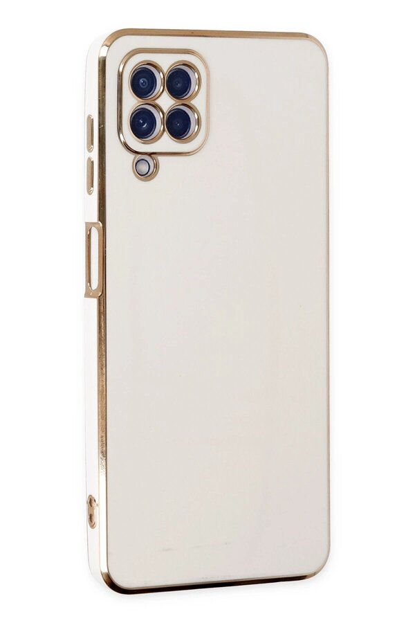 CepteToptan Samsung Galaxy A12 Kılıf Volet Silikon - Beyaz - DROPX9901-2466