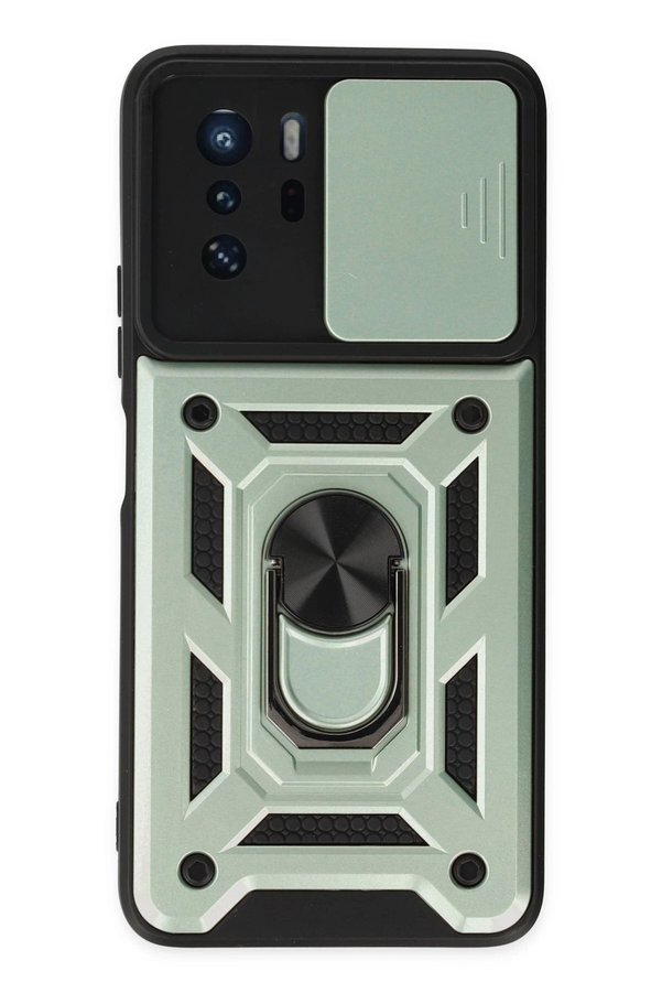 CepteToptan Xiaomi Poco X3 GT Kılıf Pars Lens Yüzüklü Silikon - Yeşil - DROPX1033-7013