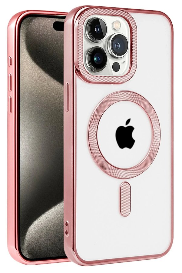 CepteToptan iPhone 14 Pro Max Kılıf Kronos Magsafe Kapak - Rose Gold - DROPX8991-8978