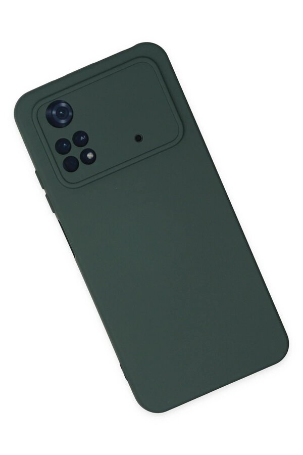 Xi̇aomi̇ Poco M4 Pro 4G Kılıf Nano İçi̇ Kadi̇fe Si̇li̇kon - Koyu Yeşi̇l - Dropx3231-5057