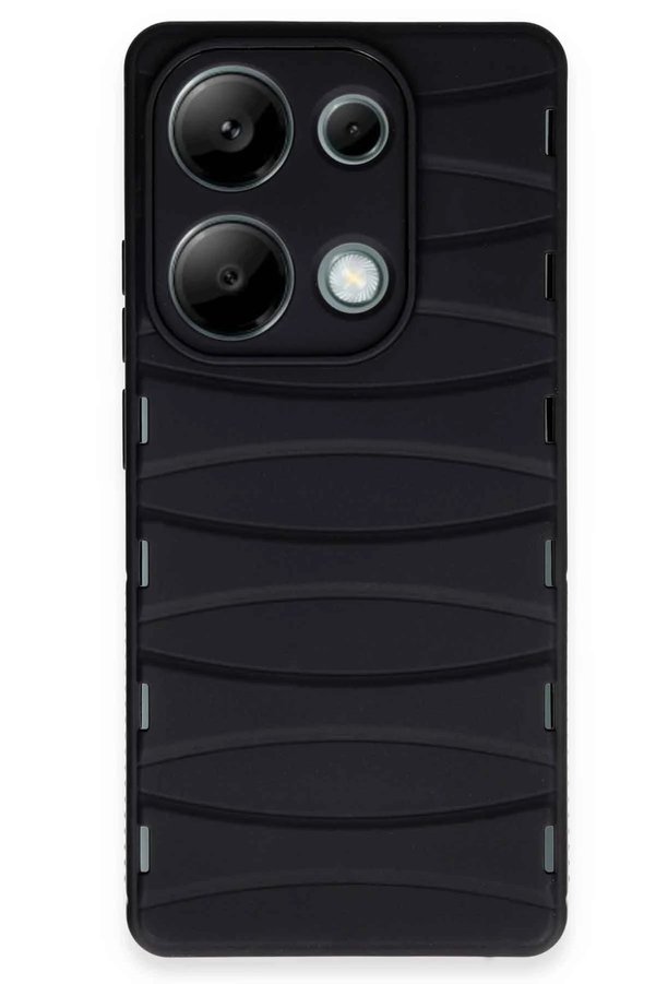 CepteToptan Xiaomi Redmi Note 13 Pro 4G Kılıf Bibercas Silikon Kapak - Siyah - DROPX6068-5859