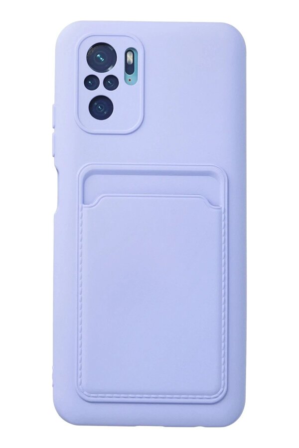 CepteToptan Xiaomi Redmi Note 10S Kılıf Kelvin Kartvizitli Silikon - Lila - DROPX4260-7072
