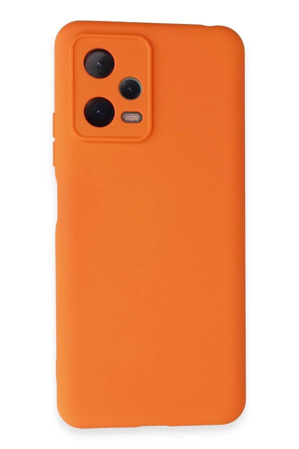 Xi̇aomi̇ Redmi̇ Note 12 5G Kılıf Nano İçi̇ Kadi̇fe Si̇li̇kon - Turuncu - Dropx5101-1226