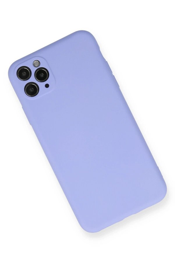 İphone 11 Pro Max Kılıf Nano İçi̇ Kadi̇fe Si̇li̇kon - Li̇la - Dropx1969-3327