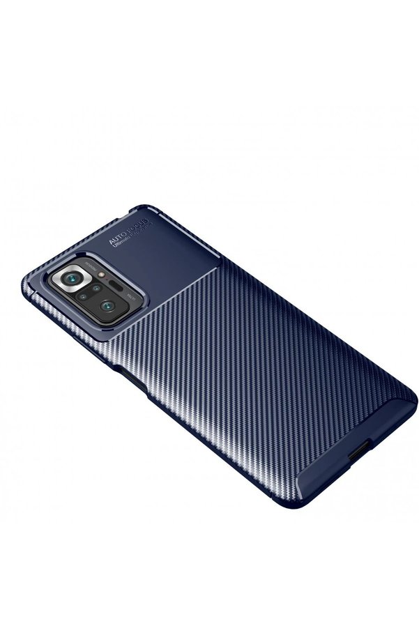 Xi̇aomi̇ Redmi̇ Note 10 Pro Kılıf Auto Focus Karbon Kapak - Laci̇vert - Dropx1628-1022