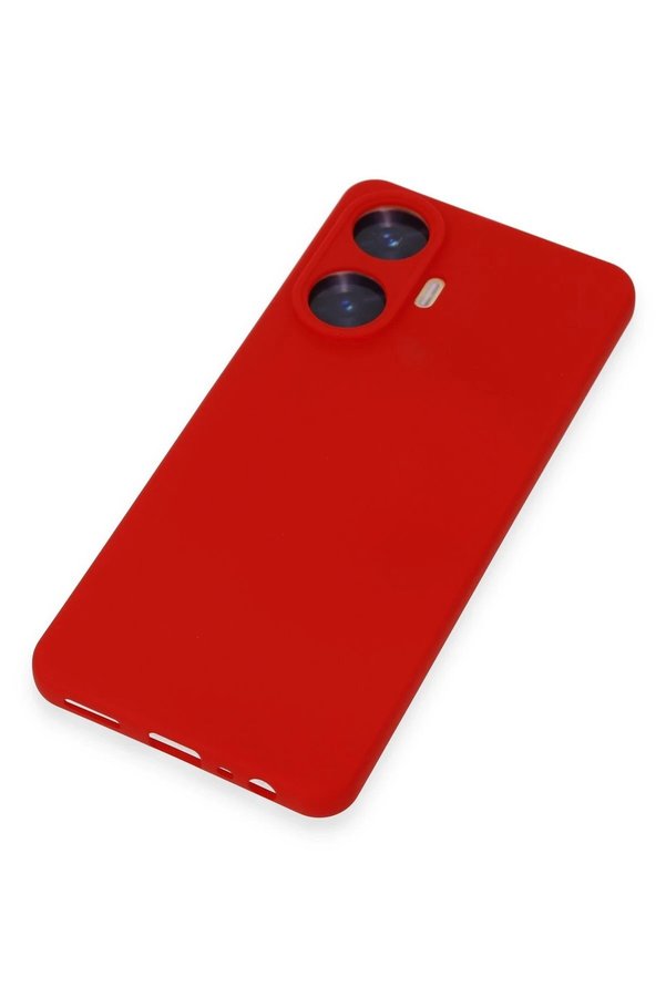 Realme C55 Kılıf Nano İçi̇ Kadi̇fe Si̇li̇kon - Kırmızı - Dropx8167-3223