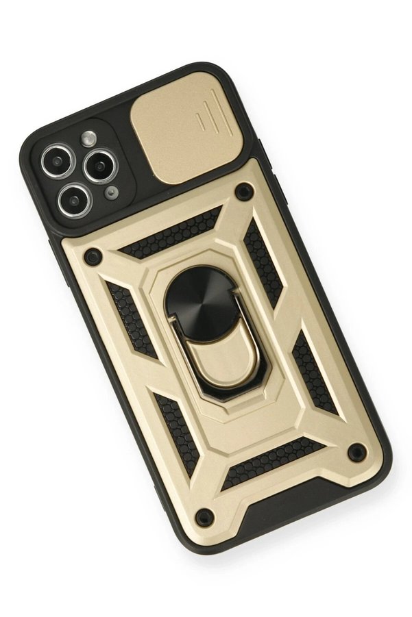 İphone 11 Pro Kılıf Pars Lens Yüzüklü Si̇li̇kon - Gold - Dropx2113-5927
