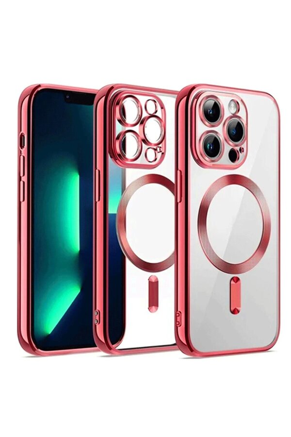 CepteToptan iPhone 12 Pro Kılıf Kross Magneticsafe Kapak - Kırmızı - DROPX2674-8344