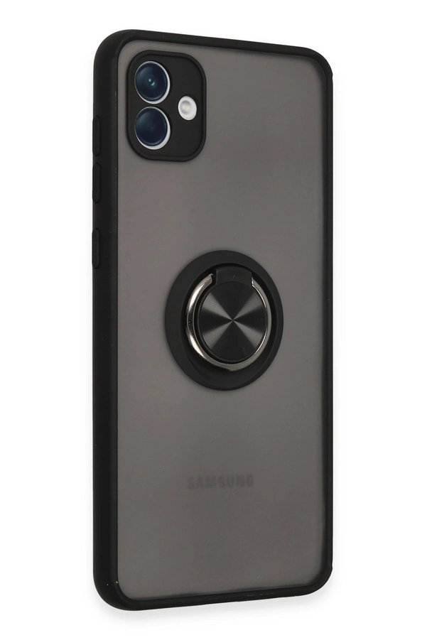 Samsung Galaxy A04 Kılıf Montreal Yüzüklü Si̇li̇kon Kapak - Si̇yah - Brh024453-7275