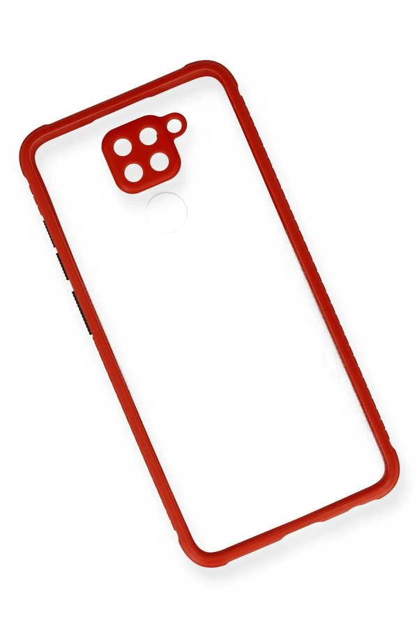 Xi̇aomi̇ Redmi̇ Note 9 Kılıf Mi̇ami̇ Şeffaf Si̇li̇kon - Kırmızı - Dropx4372-9878