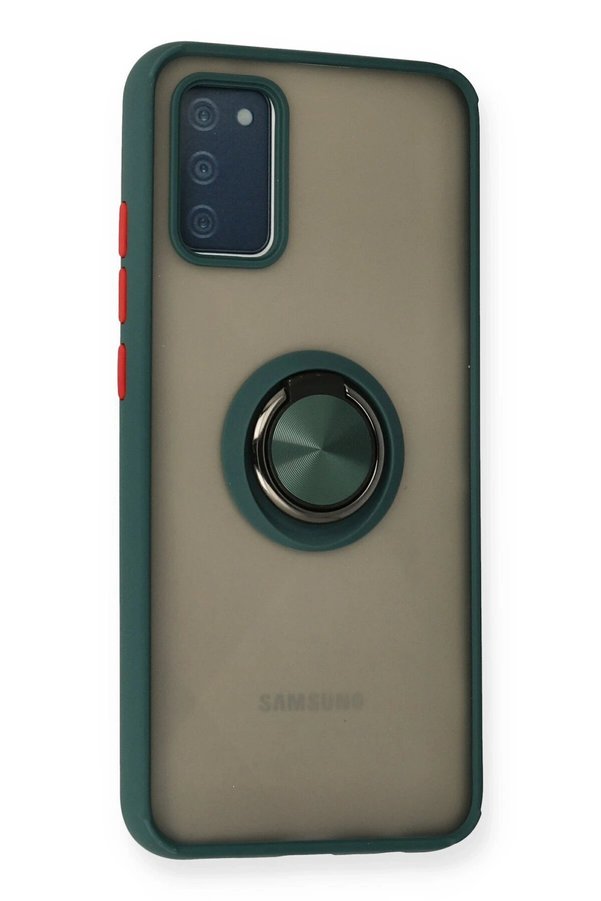 Samsung Galaxy A02S Kılıf Montreal Yüzüklü Si̇li̇kon Kapak - Yeşi̇l - Dropx9595-5721